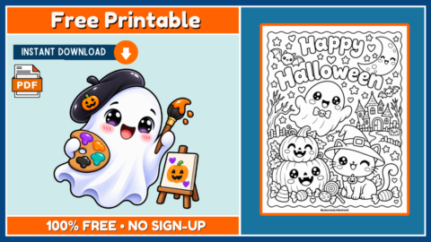 Free Halloween Coloring Page 27