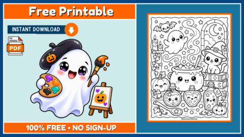 Free Halloween Coloring Page 28
