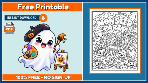 Free Halloween Coloring Page 34