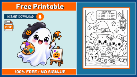 Free Halloween Color By Number 13