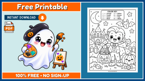 Free Halloween Color By Number 14
