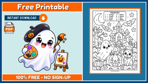 Free Halloween Color By Number 5