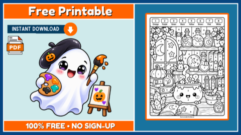 Free Halloween Color By Number 9