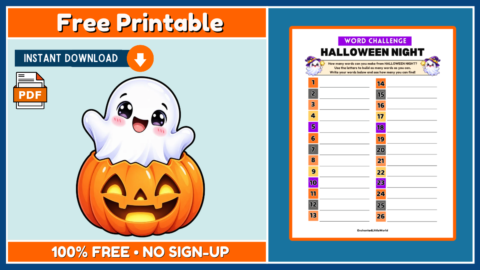 Free Halloween Word Challenge